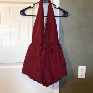 Forever 21 burgundy romper
